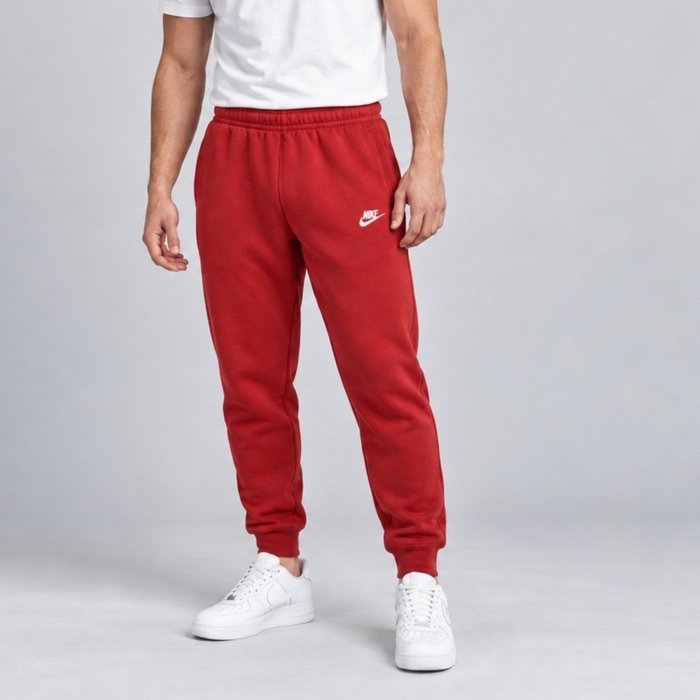 Nike Club Fleece Men's Joggers Small Red Sweatpants Pants Tracksuit BV2671-657